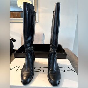 VIA SPIGA Tall Black Premium Leather Zip-Up Boots US 7.5
